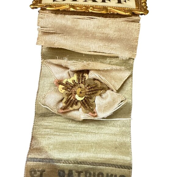 St Patricks day 1912 Staff Ribbon Badge Providence Ri Vintage Celebration Souven - Picture 7 of 15